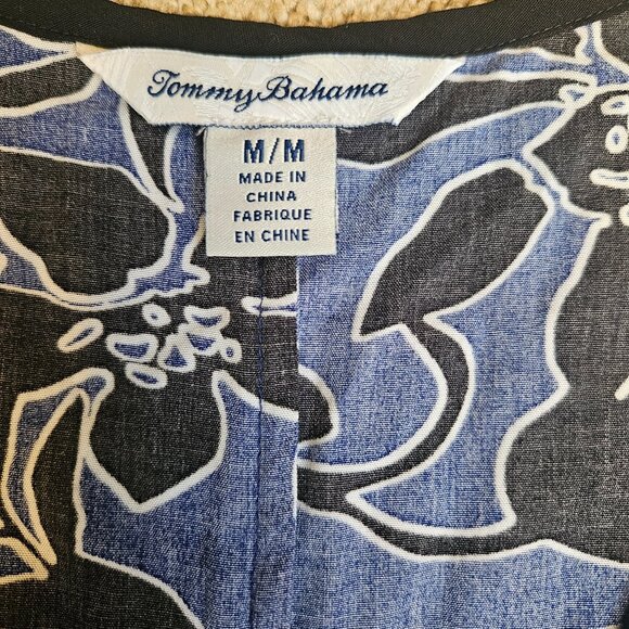 Tommy Bahama Womens Blue Forte Floral Shift Dress SZ Medium Hawaiian Rayon Vacay - Picture 5 of 13